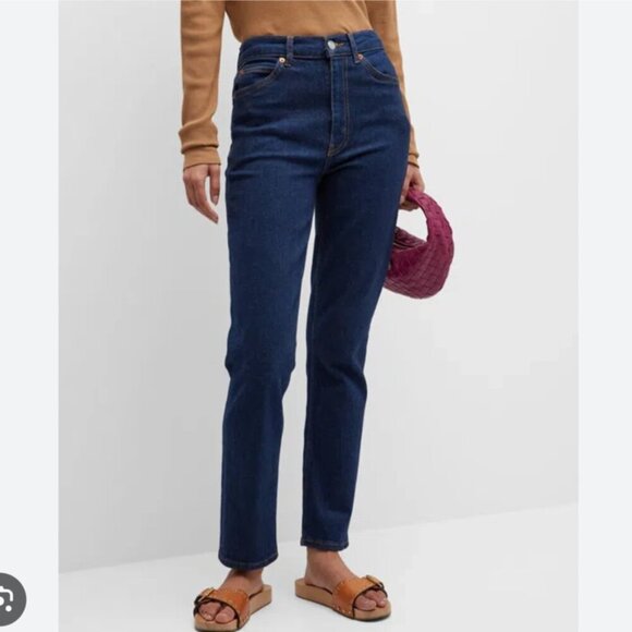 Re/Done | Jeans | Redone 7s Straight Leg High Rise Jeans In Rigid Like ...